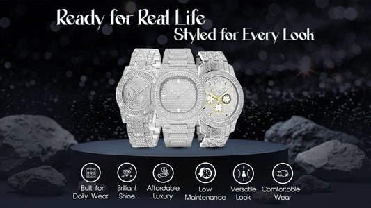Moissanite watches everyday wear with shine, comfort, and luxury look