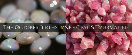 opal and tourmaline the october birthstones lying side by side