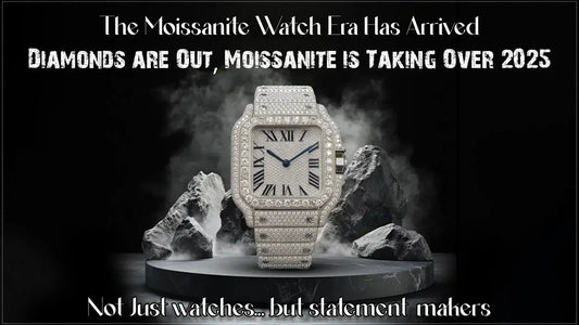 Classic cartier watch in maker's hand to be undergone process to make it moissanite cartier watch