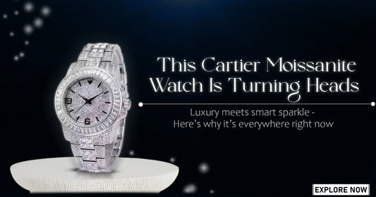 Cartier moissanite watch with luxury look and sparkling design 