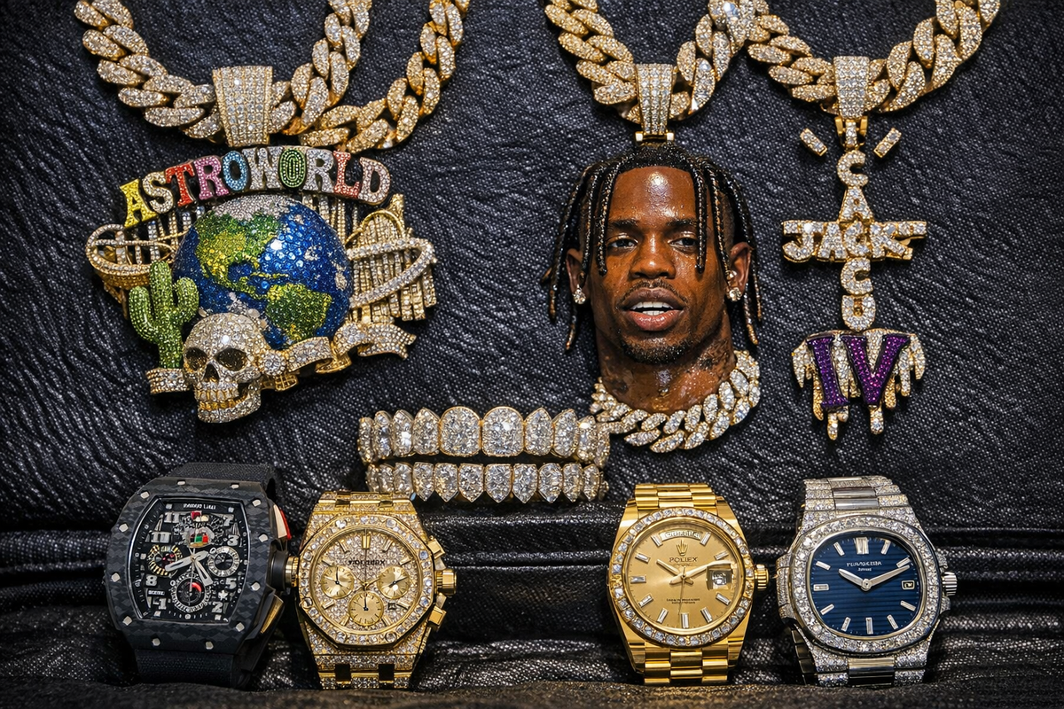 Travis Scott Jewelry Collection: Chains, Grillz and Watches
