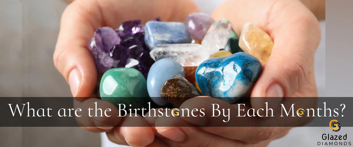 all birthstone for each months together in hands