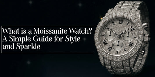 luxurious moissanite chronograph watch with sparkling stones
