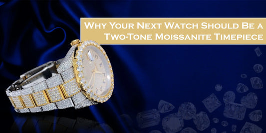Elegant two-tone Moissanite timepiece luxury watch design