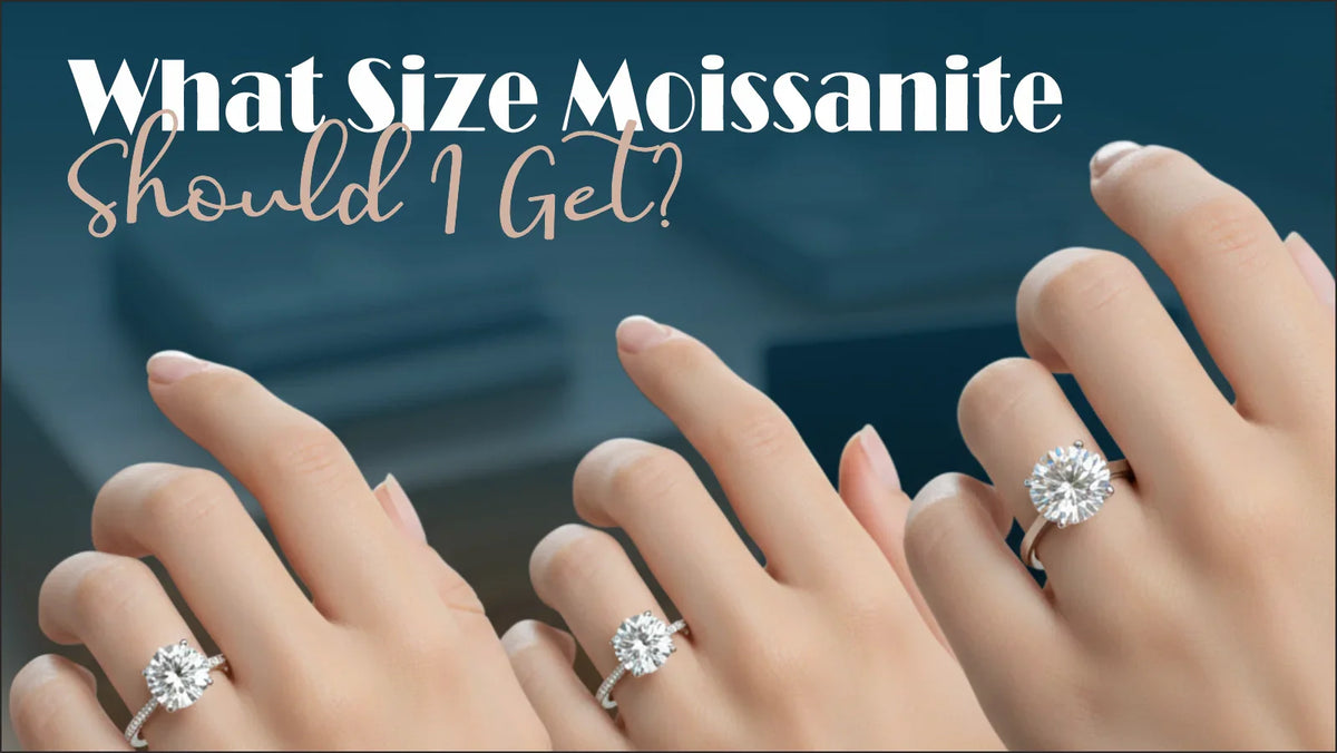 What size moissanite should I get ring size comparison on fingers