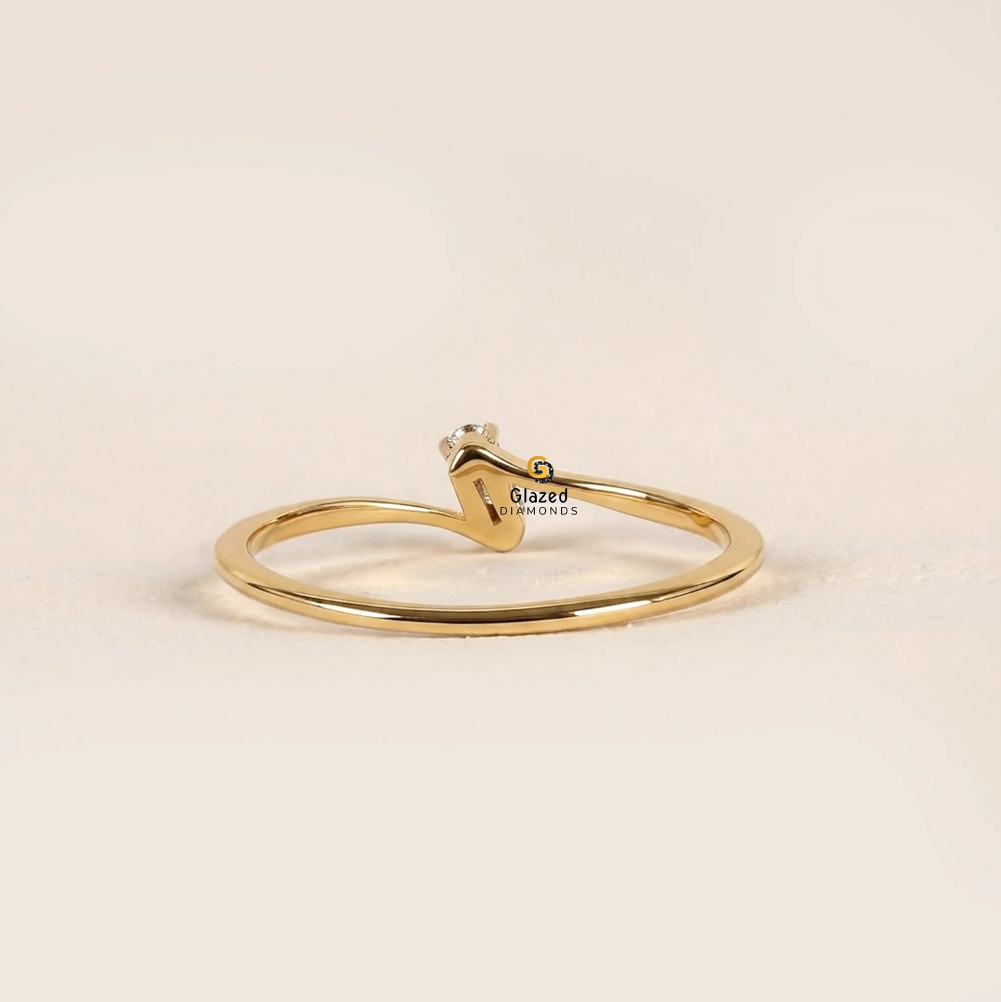 0.15CT Lab Grown Diamond By pass Wedding Ring For Women