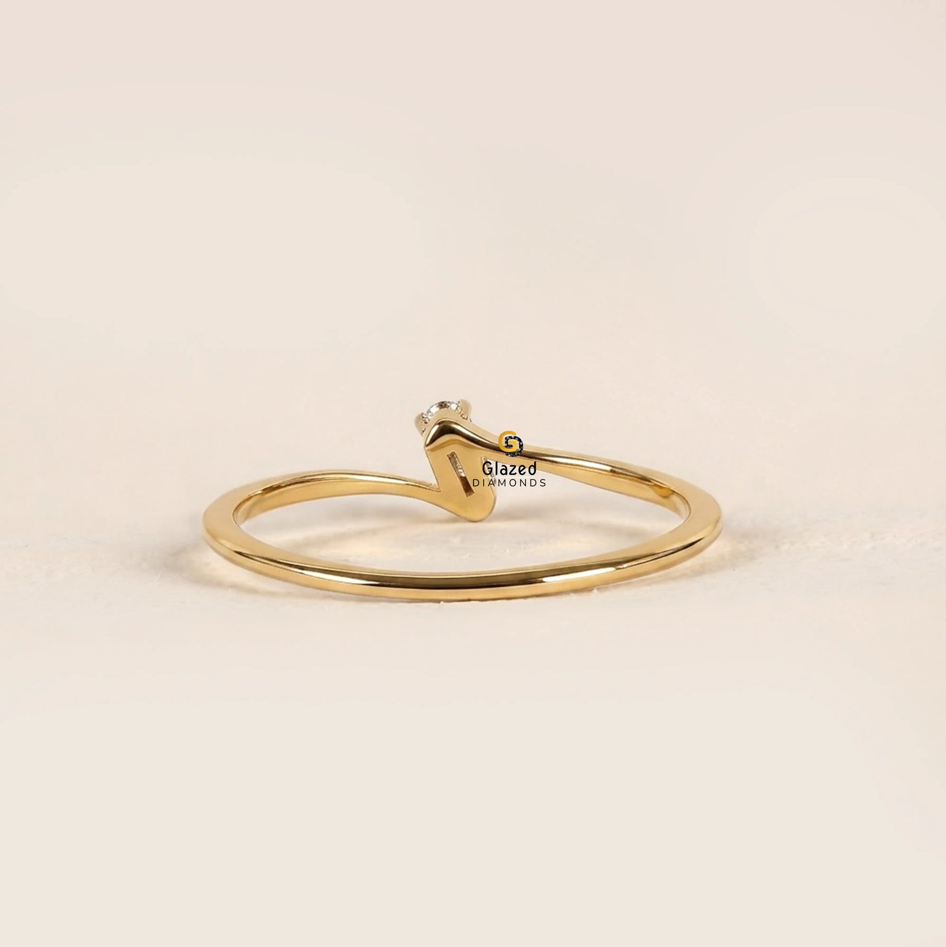 0.15CT Lab Grown Diamond By pass Wedding Ring For Women