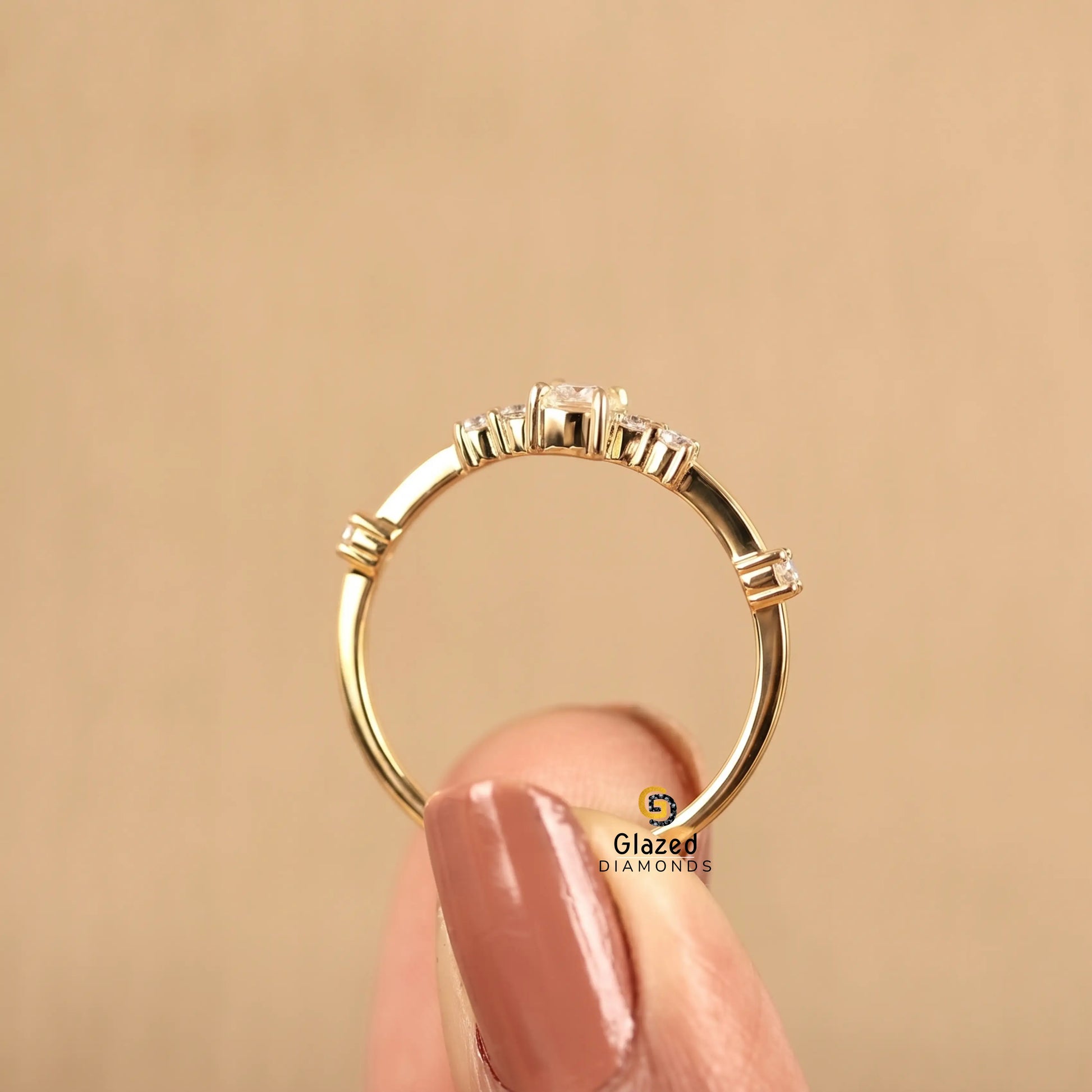 0.50 CT Emerald Cut Lab Diamond Pave Band Wedding Ring For Women