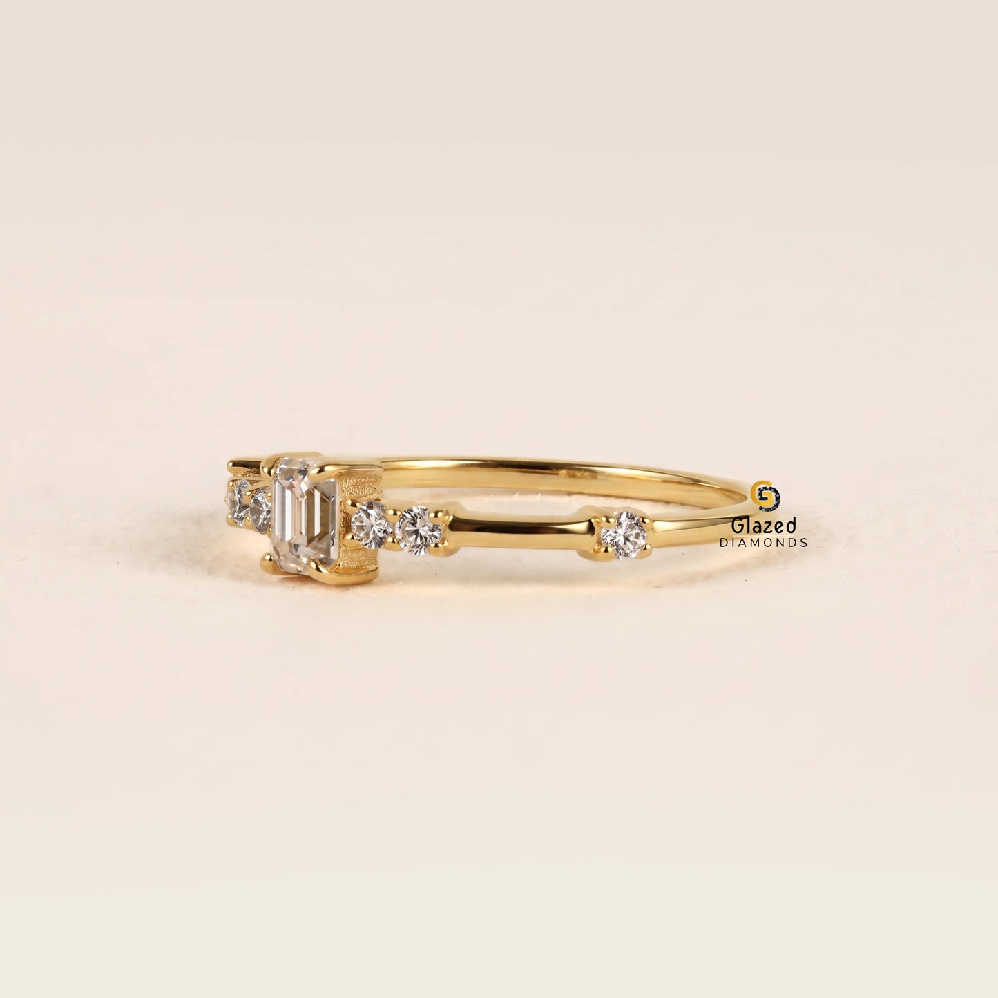 0.50 CT Emerald Cut Minimalist Lab Diamond Ring