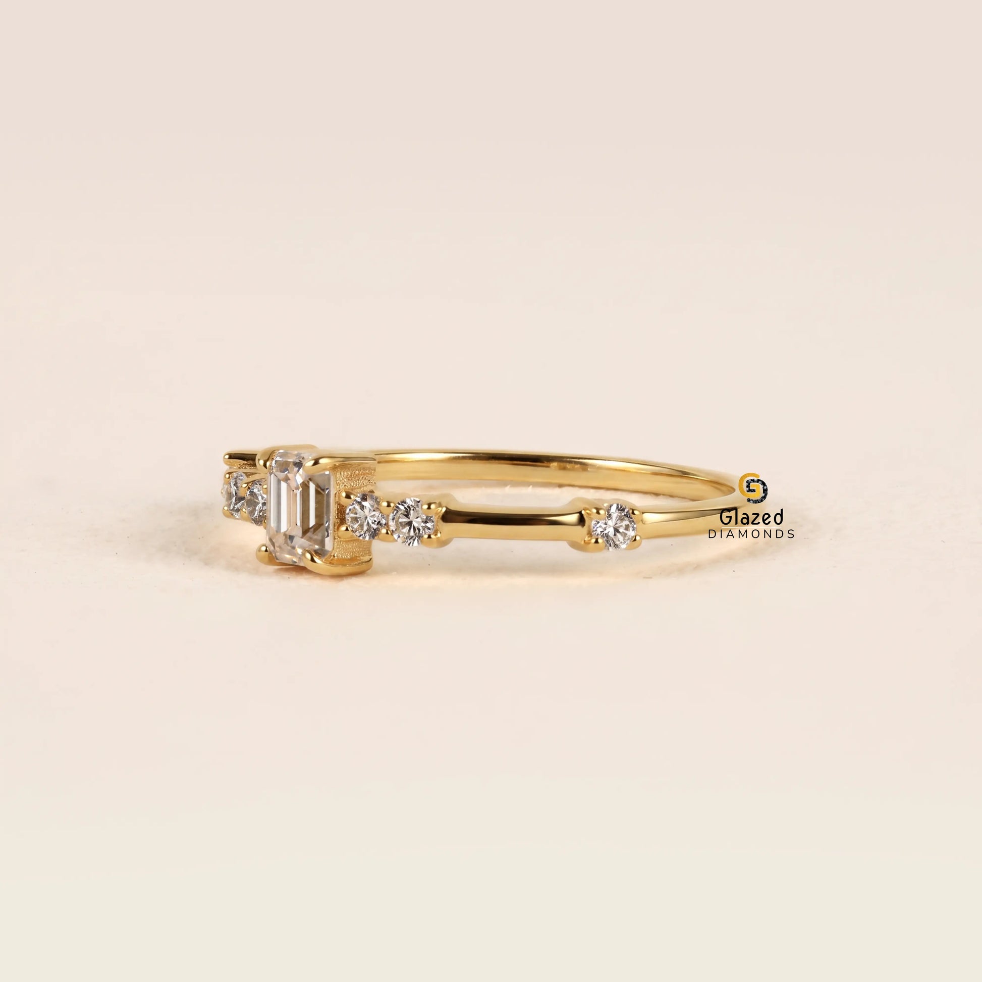 0.50 CT Emerald Cut Minimalist Lab Diamond Ring