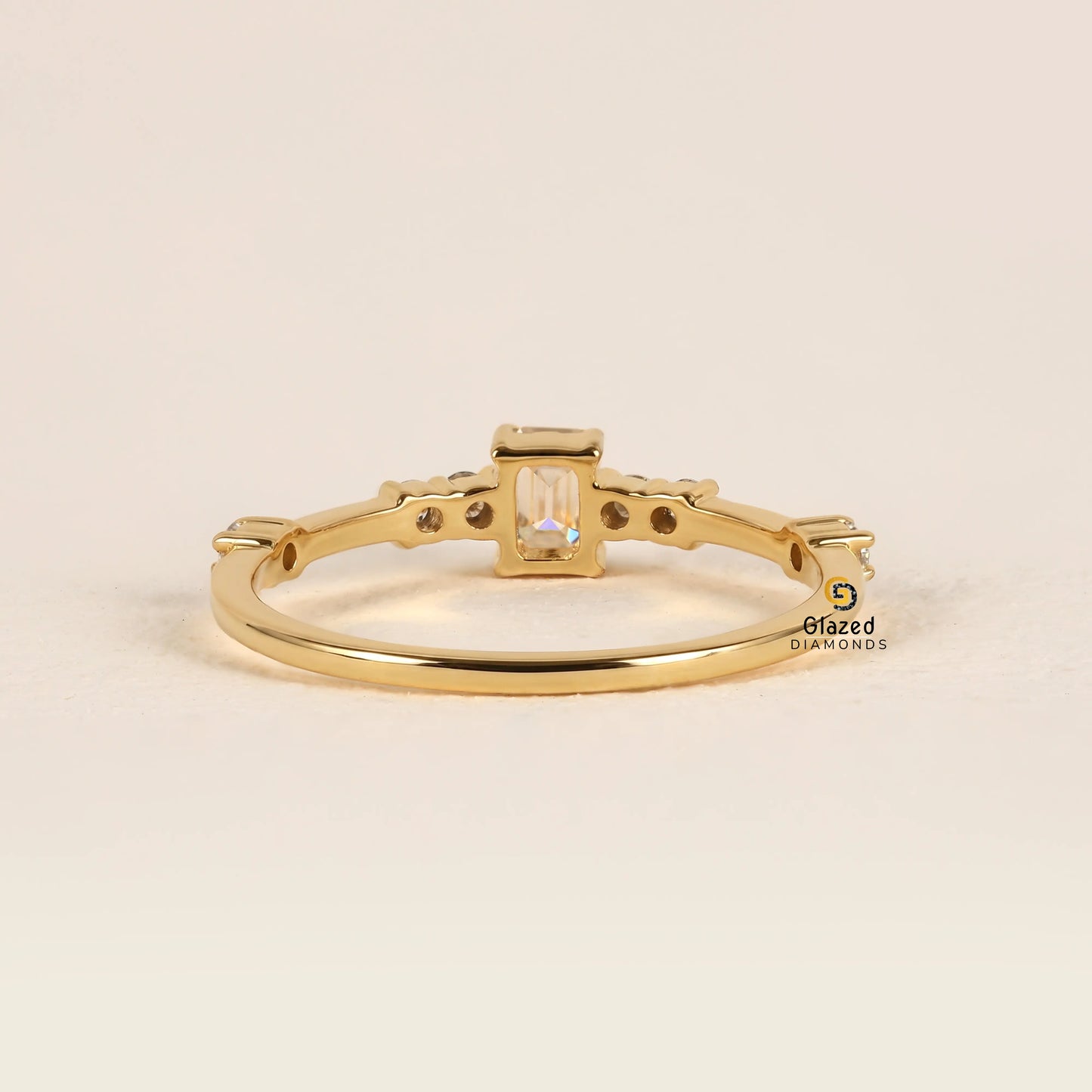 0.50 CT Emerald Cut Minimalist Lab Diamond Ring For Women