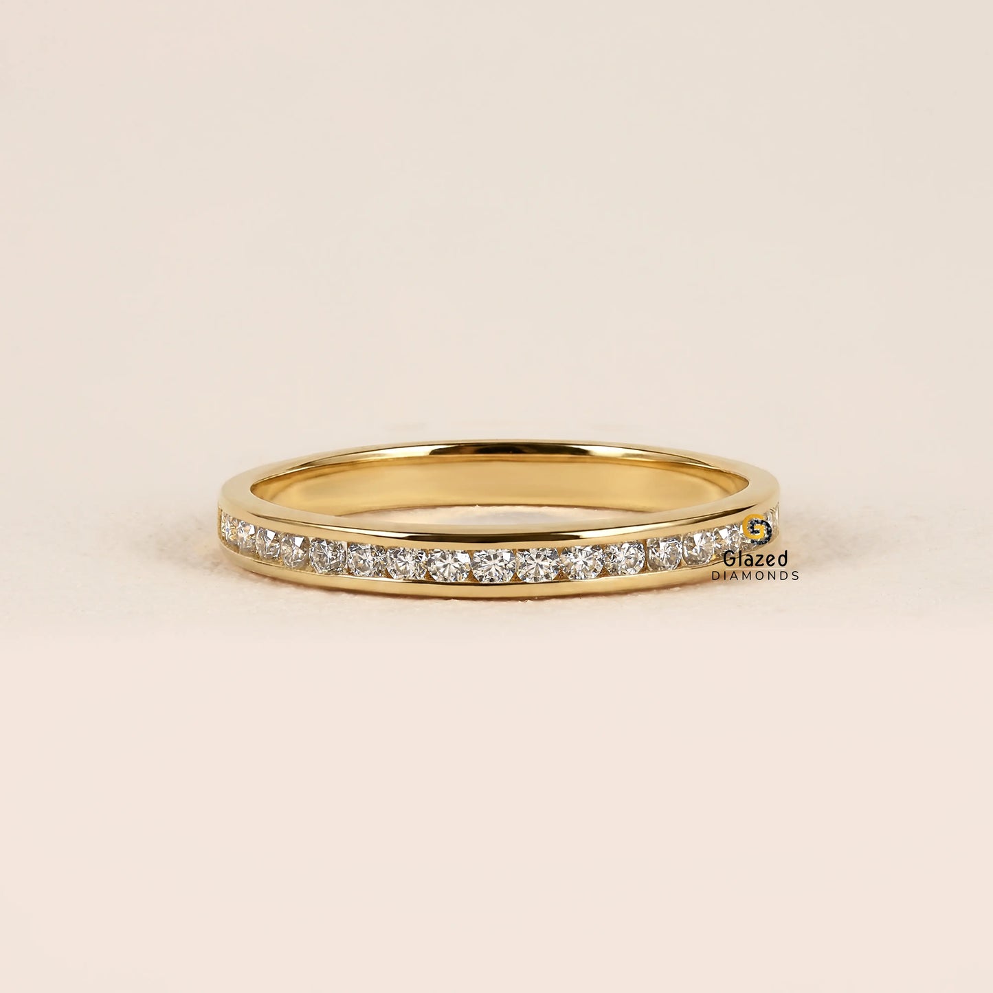 0.8CT Round Cut Lab Diamond Wedding Band For Women