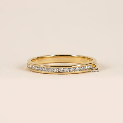 0.8CT Round Cut Lab Diamond Wedding Band For Women