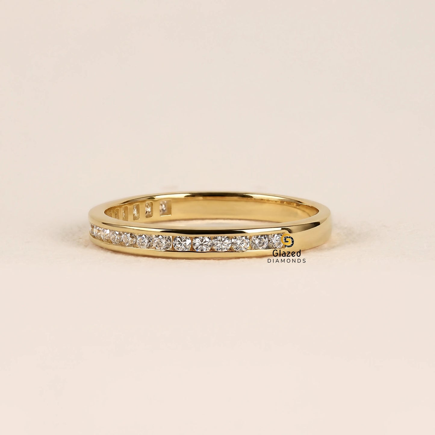 0.8 CT Round Cut Lab Diamond Wedding Band