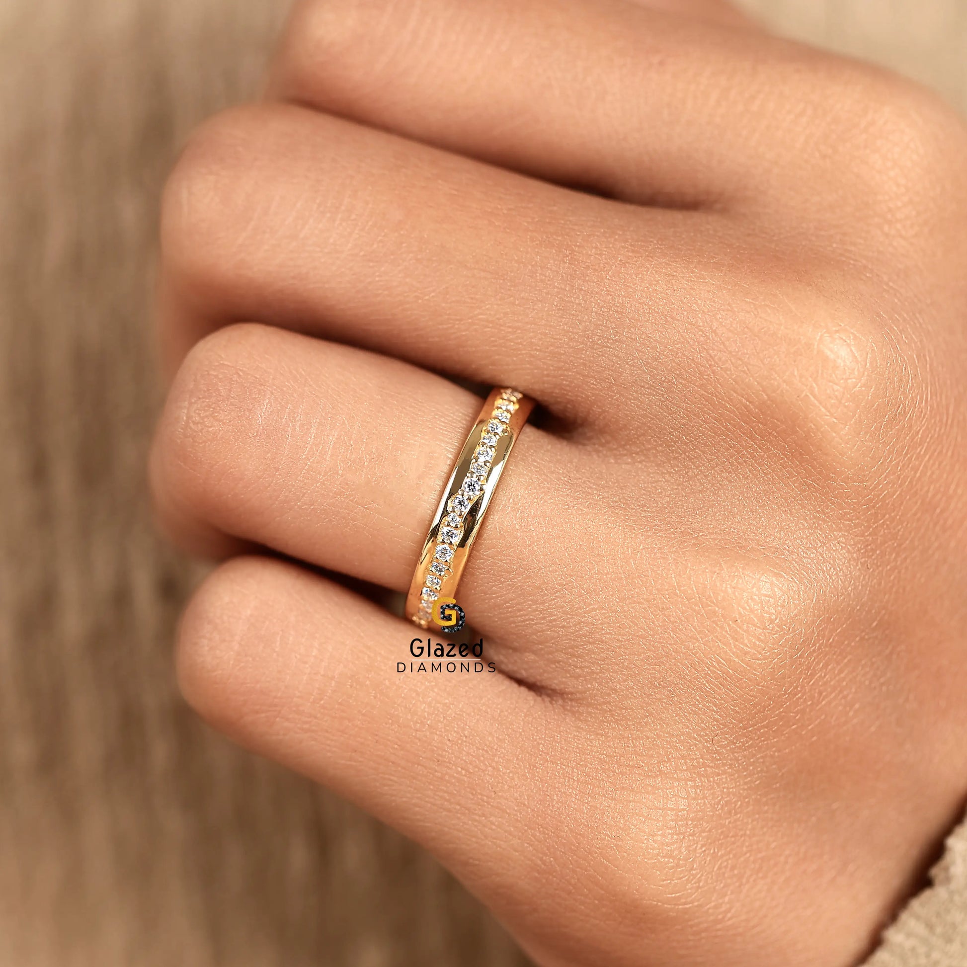 0.8 Ct Round Cut Lab Diamond Eternity Wedding Band