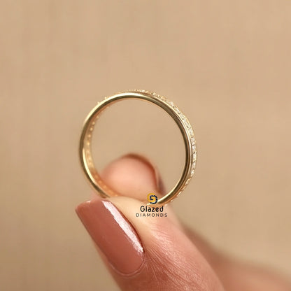 0.8 Ct Round Cut Lab Diamond Eternity Wedding Band For Women