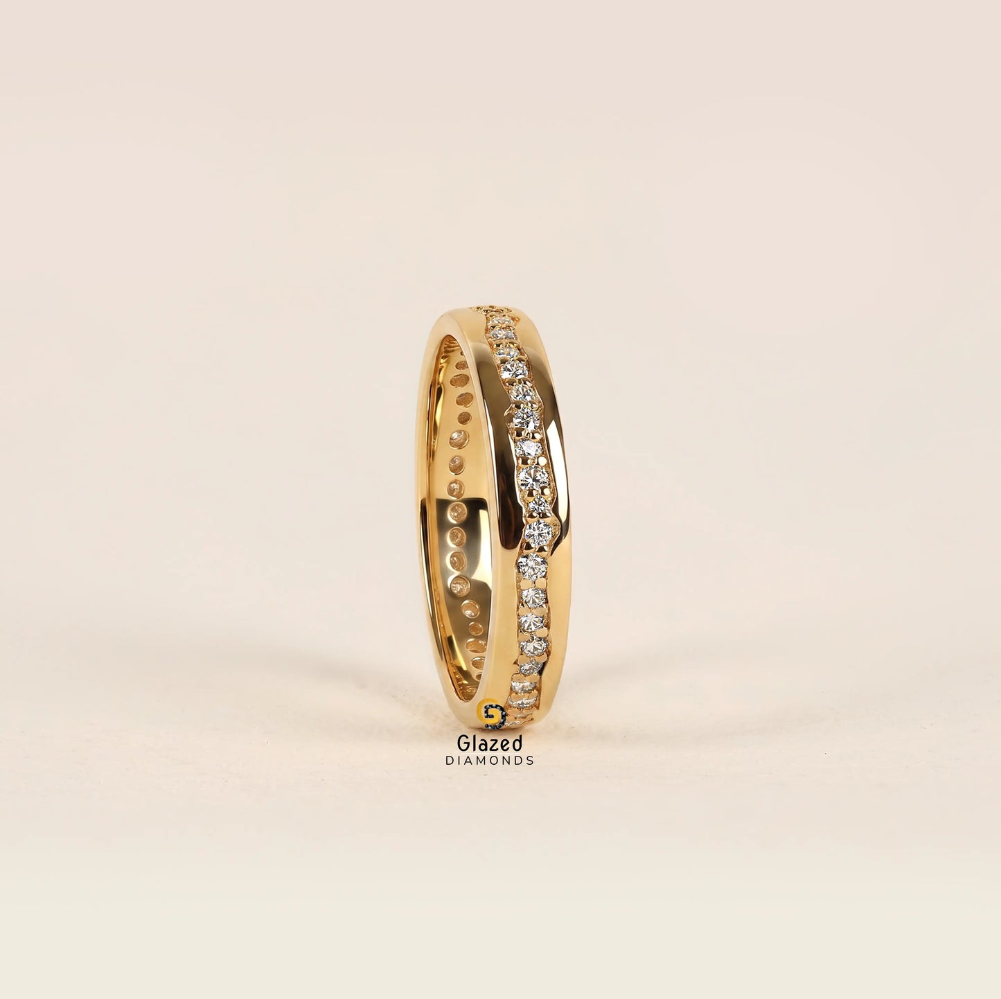 0.8 Round Cut Lab Diamond Channel Setting Band