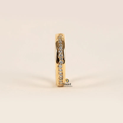0.8 Round Cut Lab Diamond Channel Setting Band For Women