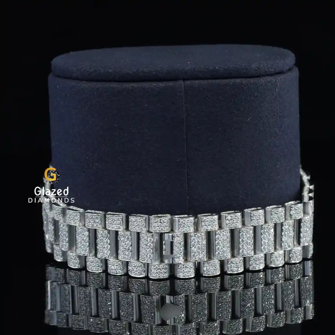 Colord Baguette Bar Fully Moissanite Bust Down VVS Watch For Him