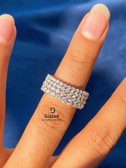 1.6MM Round Moissanite Bubble Band
