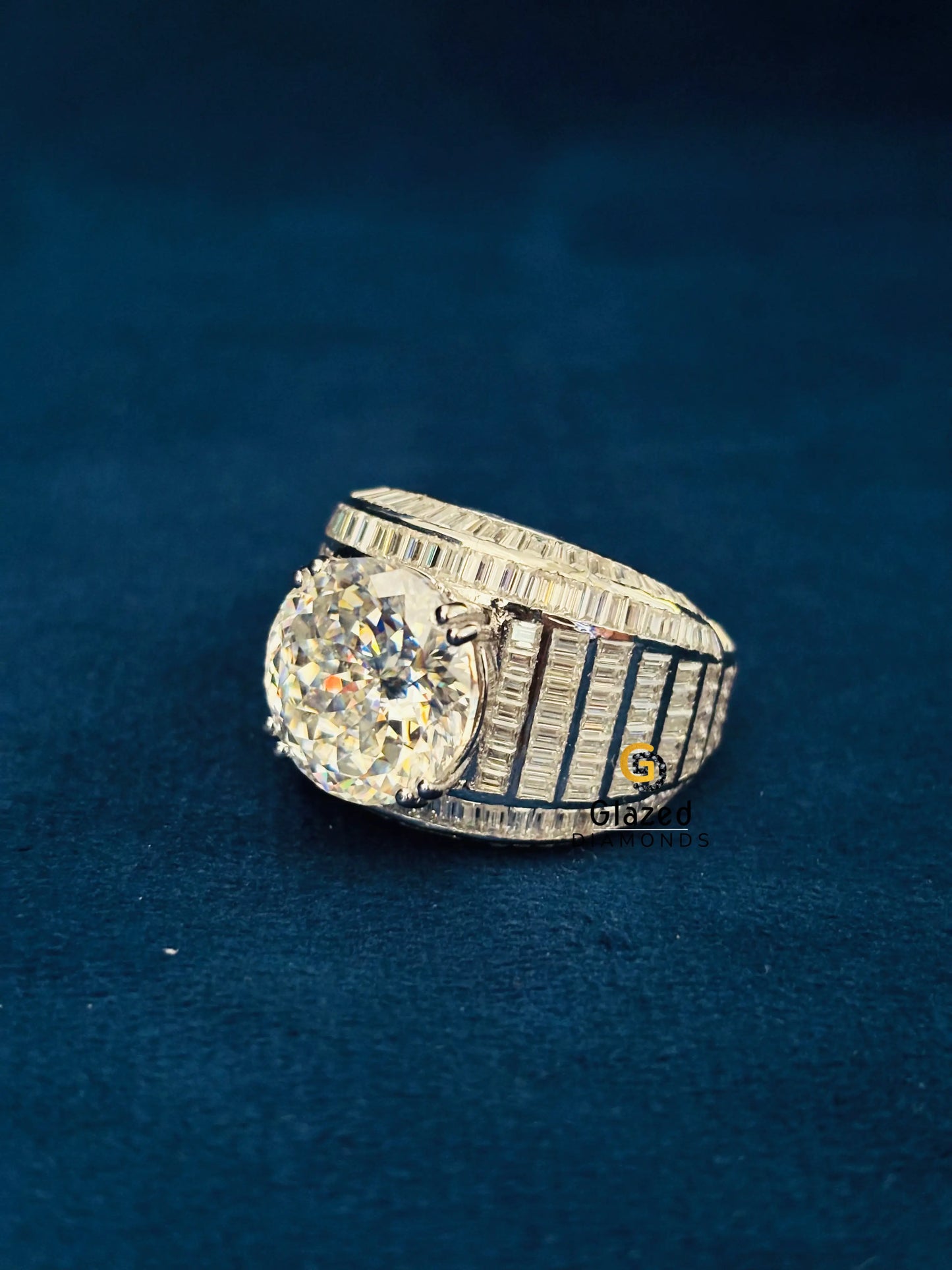 10CT Portuguese Cut_ Baguette Moissanite Ring