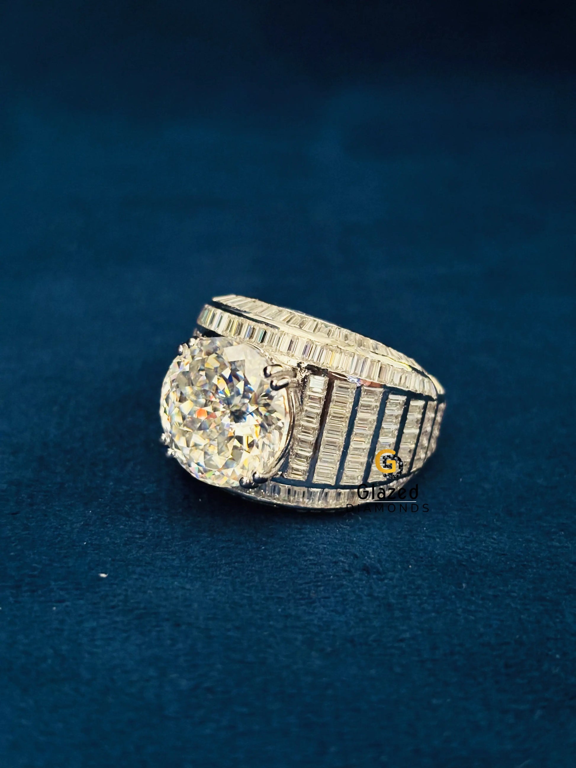 10CT Portuguese Cut_ Baguette Moissanite Ring