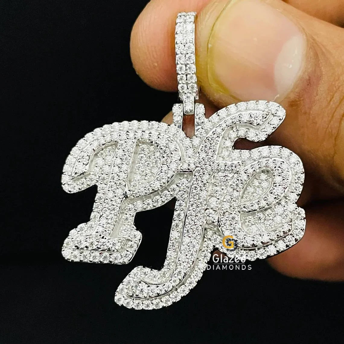 Iced Out Letter Custom Moissanite Diamond Bust Down Pendant