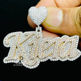 Two Tone Iced Out Custom Name Moissanite Hip Hop Pendant