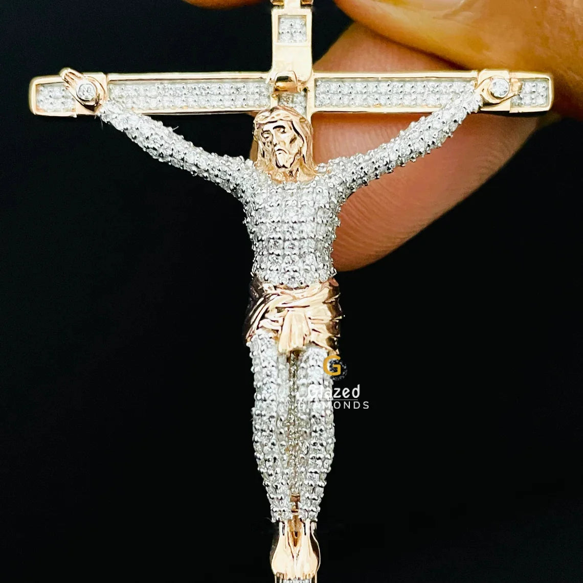 Hip Hop Style Moissanite Iced Out Jesus Cross Pendant