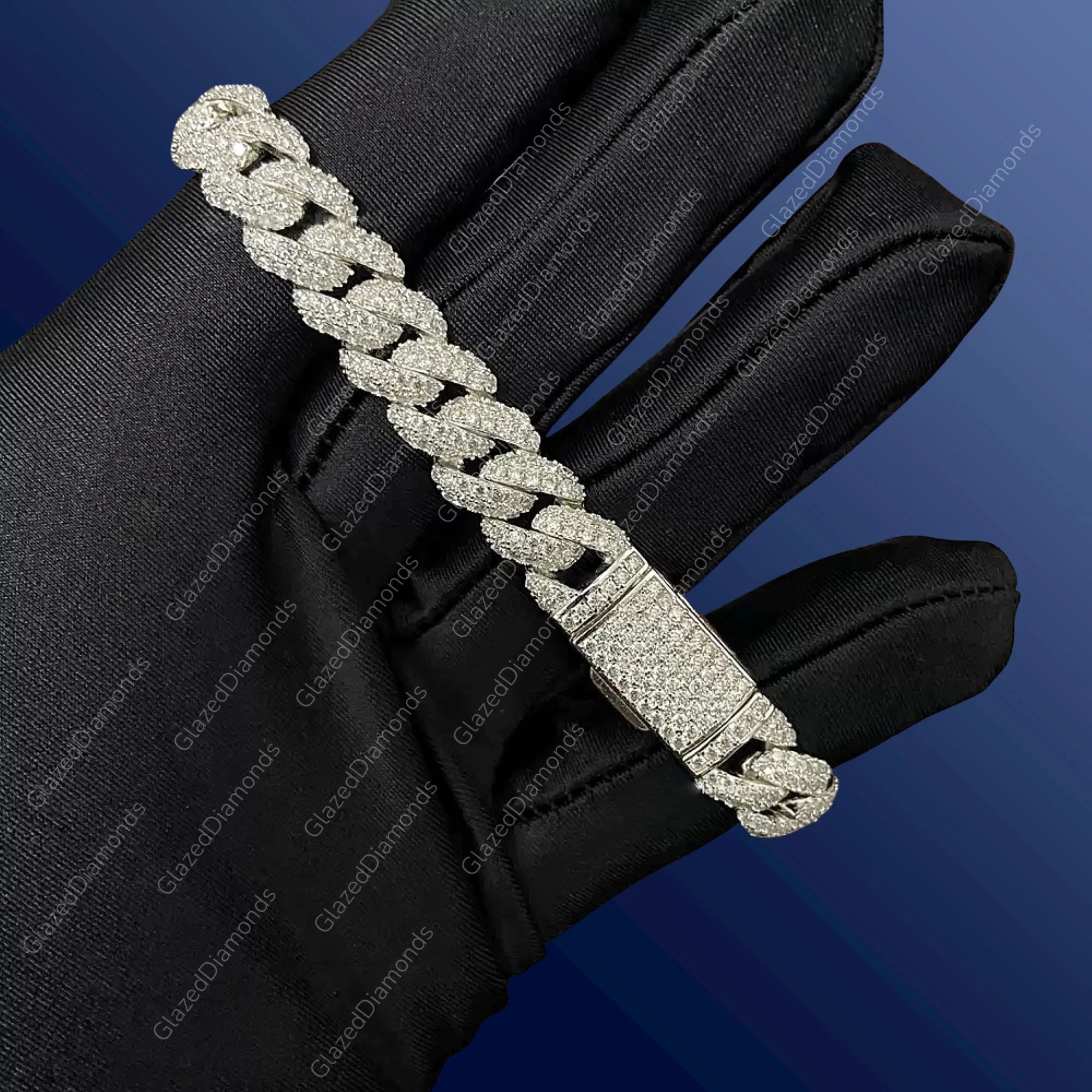 10mm Miami Cuban Link Iced Out Moissanite Diamond Men's Bracelet
