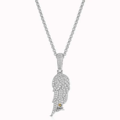 VVS Moissanite Diamond Iced Angel Wing Pendant