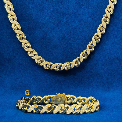 10MM Diamond Dust Cuban Link Chain And Bracelet