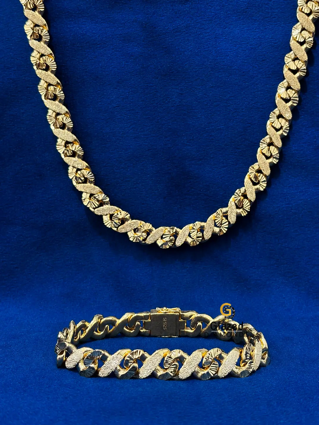 10MM Dust Cuban Link Chain And Bracelet