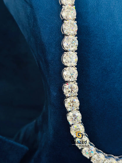 10MM Round Cut Moissanite Tennis Chain For Women