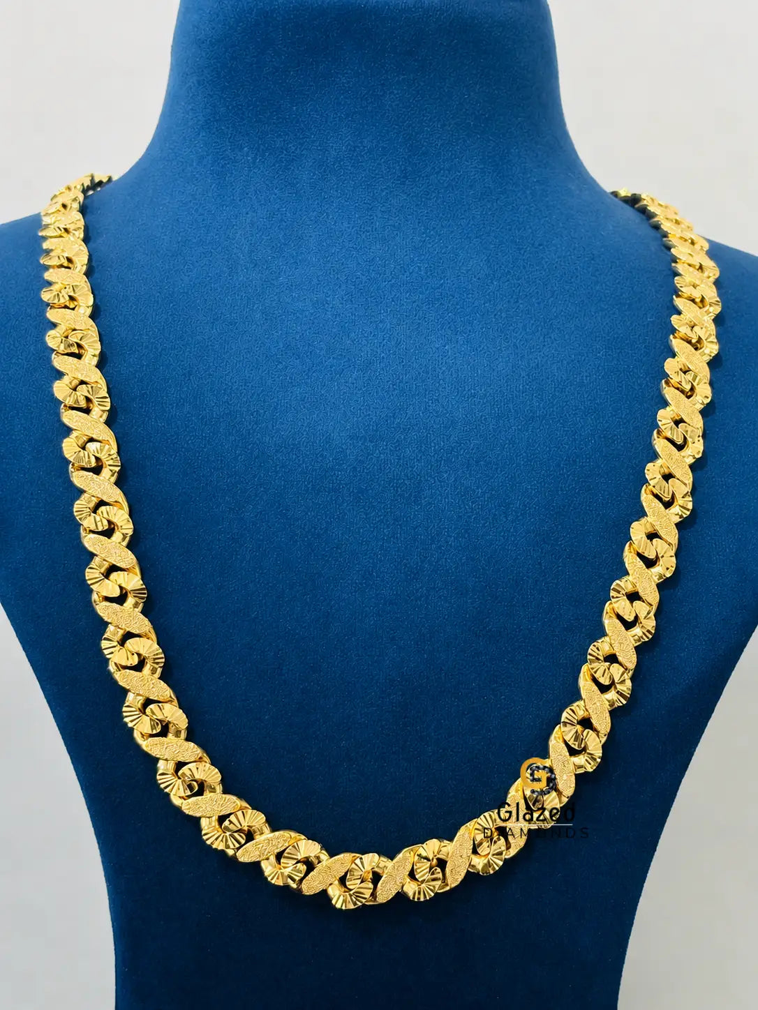 10MM Yellow Gold Plated Dust Cuban Link Chain And Bracelet For Unisex