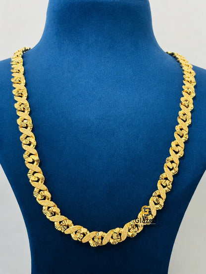 10MM Yellow Gold Plated Dust Cuban Link Chain And Bracelet For Unisex