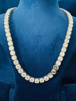 10 MM Round Cut Moissanite Tennis Chain