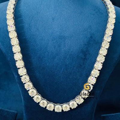 10 MM Round Cut Moissanite Tennis Chain
