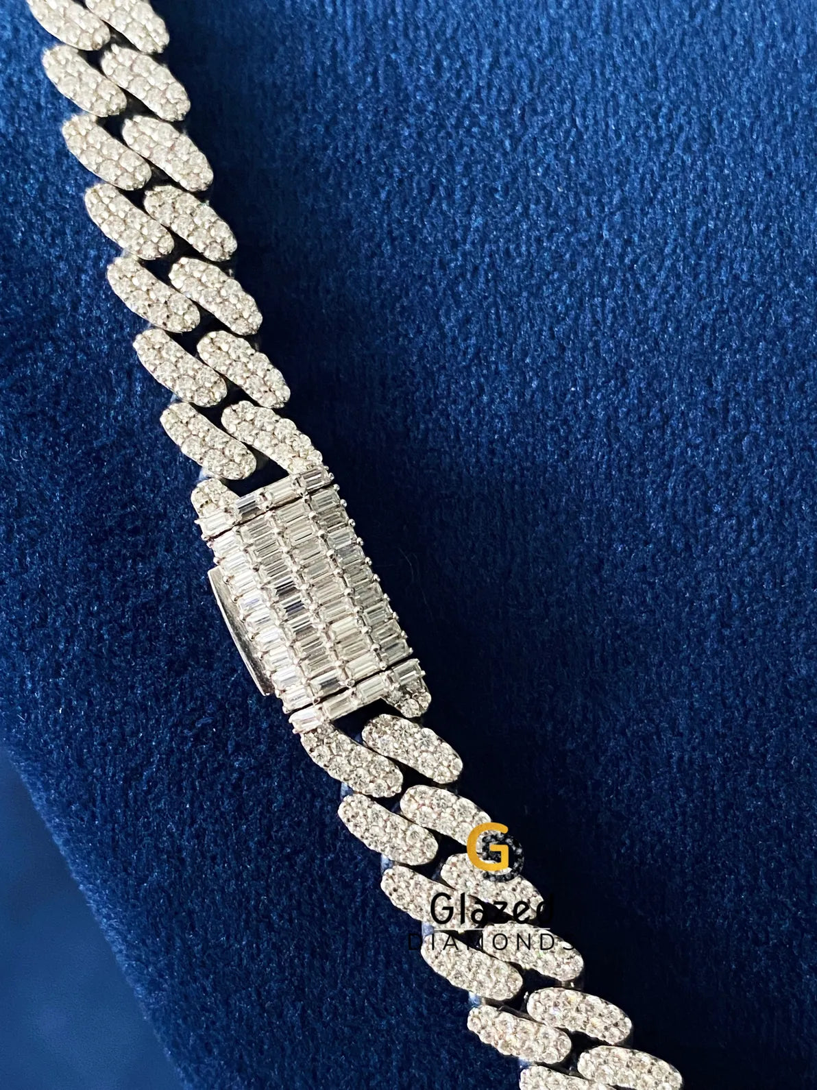 12MM Baguette_Round Moissanite Cuban Link Hip Hop Chain