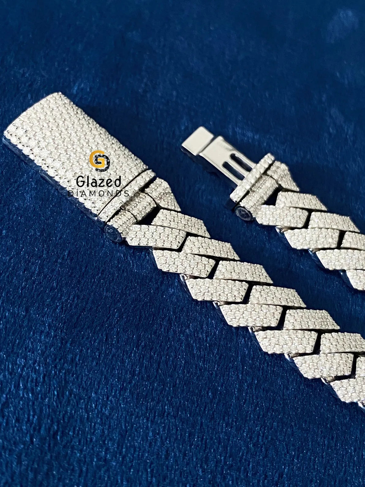 12MM Cuban link Round Moissanite Hip Hop Bracelet For Men