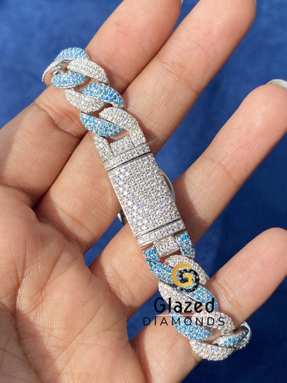 12MM Moissanite Cuban Link Hip Hop Bracelet