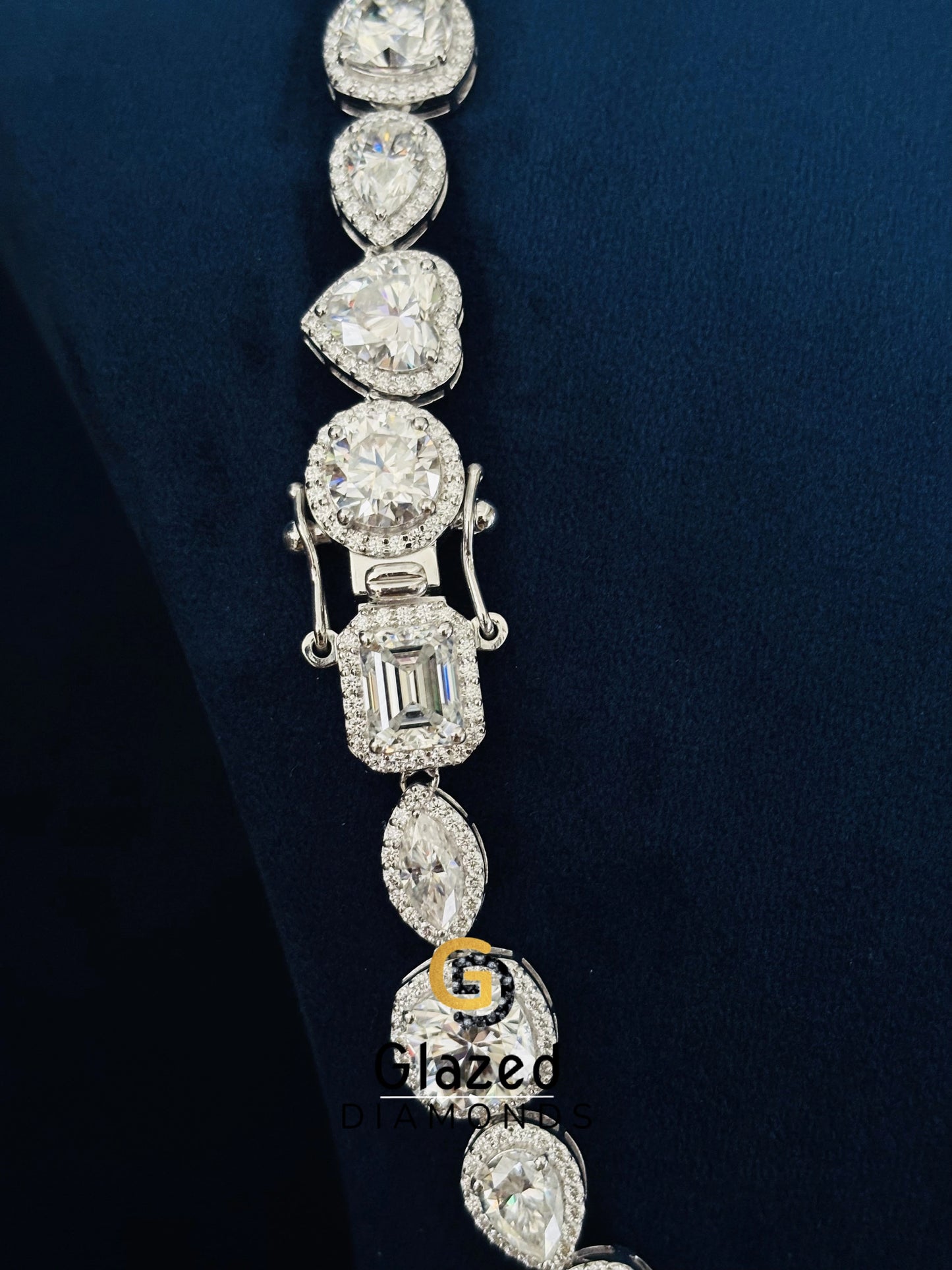 12MM Moissanite Multi Shape halo tennis Chain