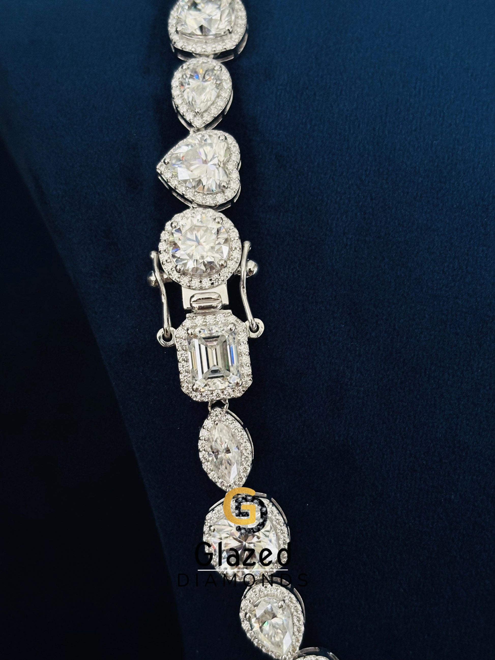 12MM Moissanite Multi Shape halo tennis Chain