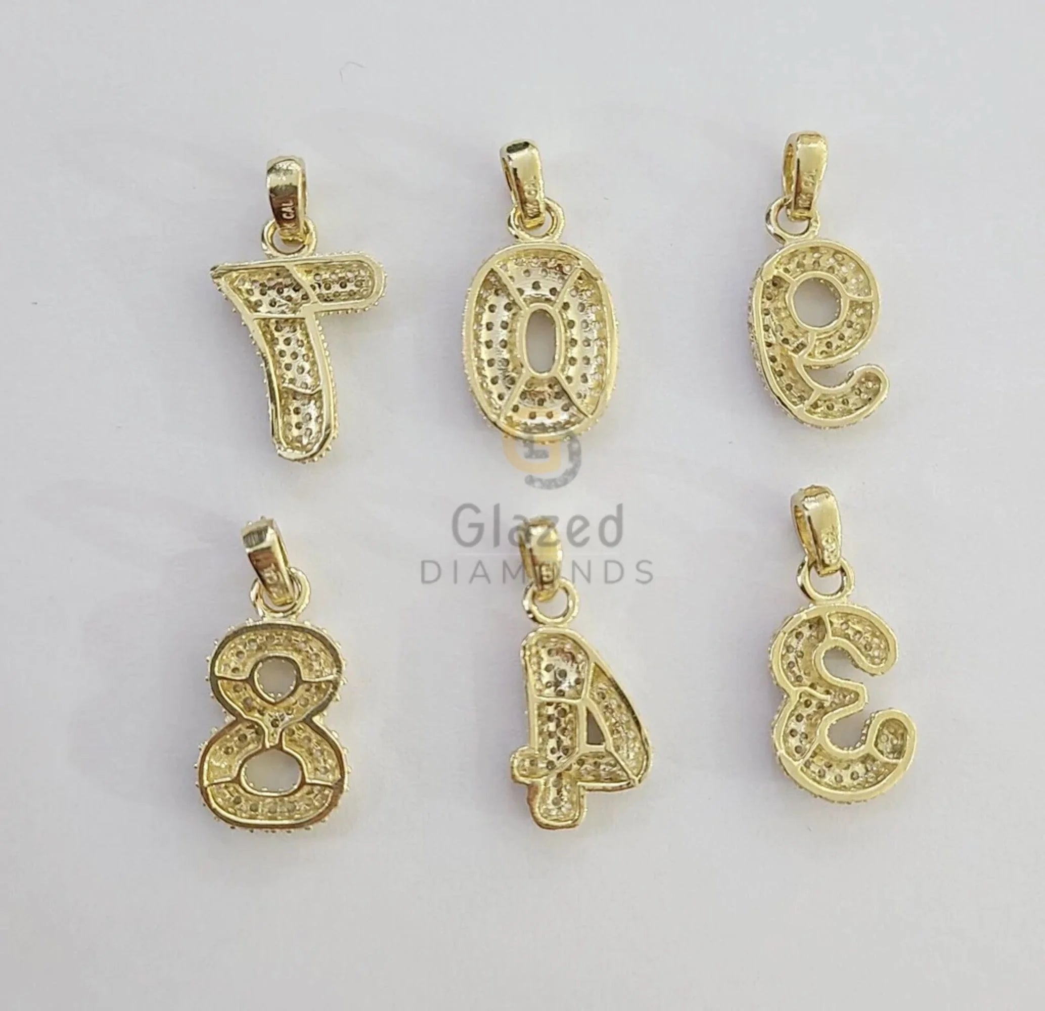 Custom Iced Out Diamond Bubble Initial Letter Pendant