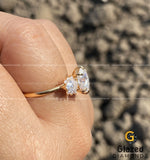 2 Ct Oval Cut Moissanite Floral Cluster Engagement Ring