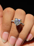 4 CT Heart Cut Pave Moissanite Engagement Ring For Her