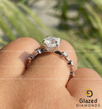 2.0 CT Cushion Cut Moissanite Diamond Engagement Ring