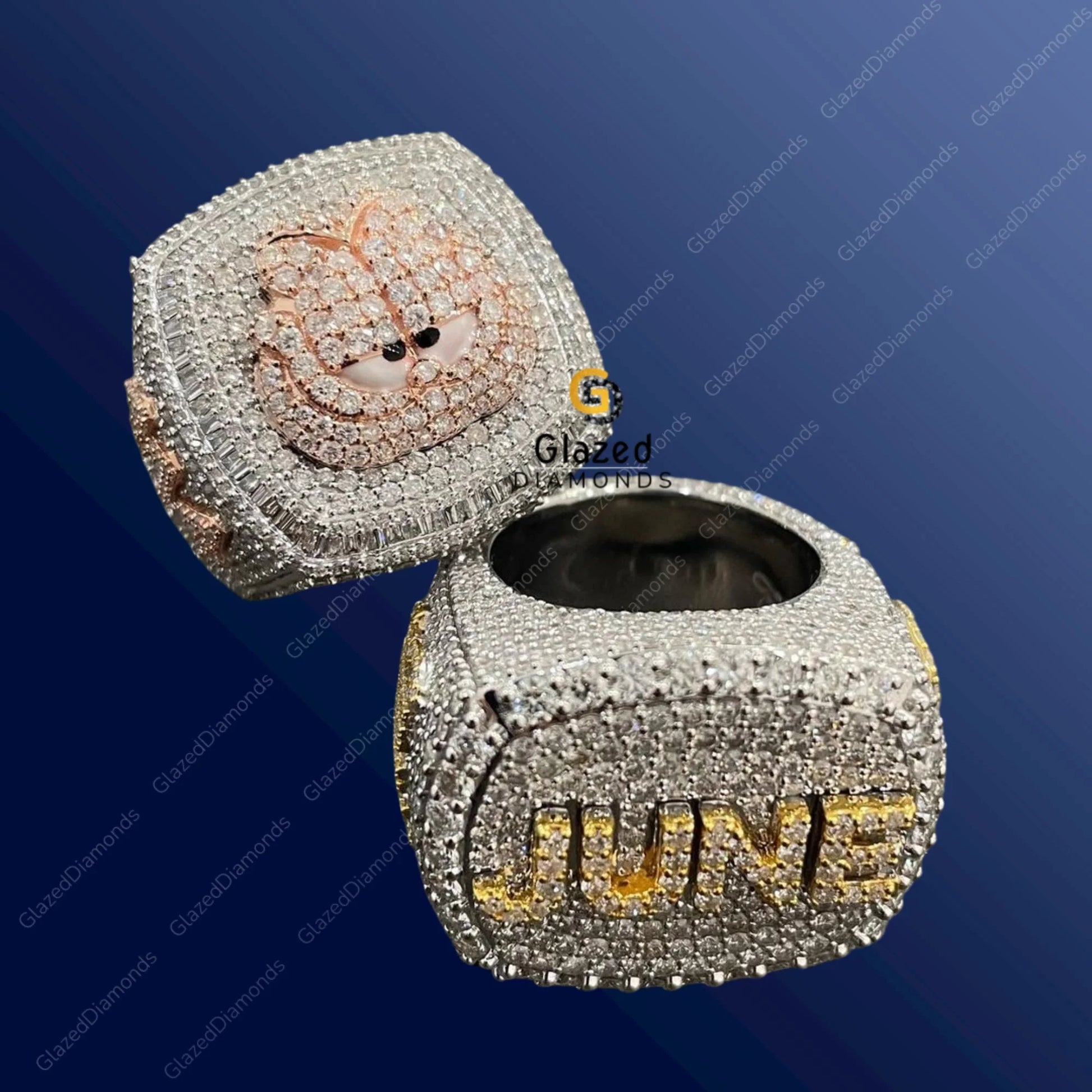 14K Bust Down Moissanite Shiny Ring