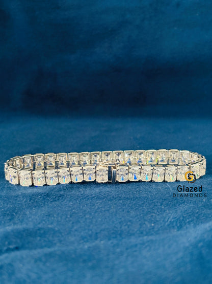 14K Gold 18CT Radiant Cut Moissanite Tennis Bracelet For Women