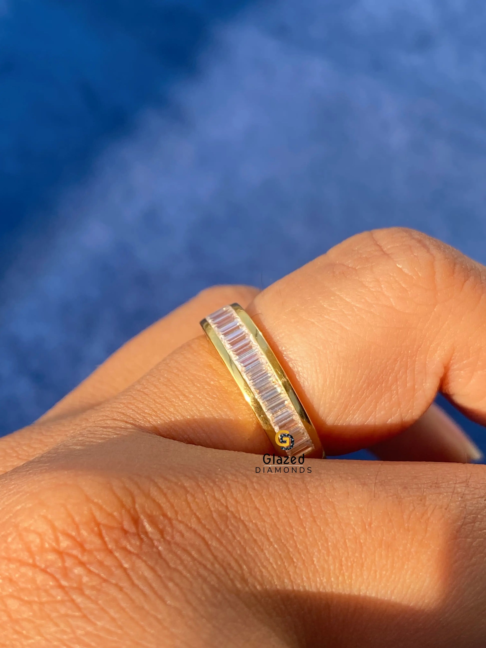 14K Gold Baguette Cut Moissanite Ring